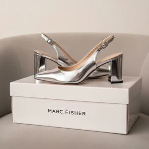 Marc Fisher Silver Block Heel